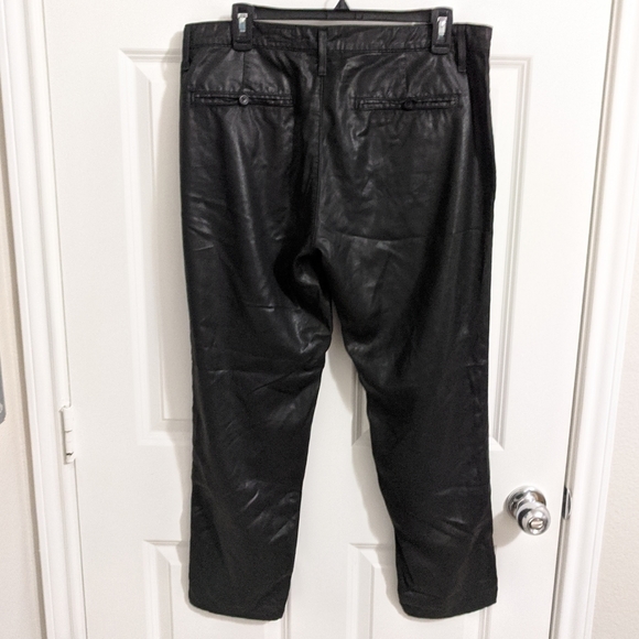 AG Tristan Black Coated Leatherette Ankle Pants 31 - Picture 3 of 6